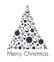 Holiday fir tree silhouette set design for a Merry Christmas
