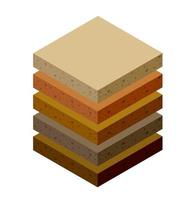 Geological and underground layers of soil under the isometric vector