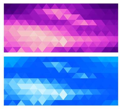 A set of multicolor polygon triangle triangular multi mosaic vector