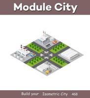 Isometric plant in 3D dimensional projection includes factories vector