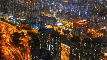 timelapse av Hong Kong på natten video