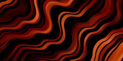 Dark Orange vector background with bent lines.