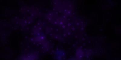 Dark Purple vector texture with beautiful stars.