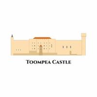 Toompea Castle is a castle on Toompea hill in the central part of Tallinn, the capital of Estonia. Attractive architecture. Travel and trip tourist vacation. Flat vector illustration