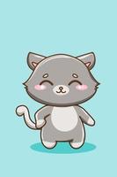 Cute and funny little cat animal cartoon illustration vector