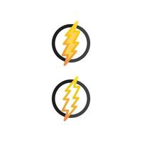 logotipo y símbolos del icono del relámpago del vector eléctrico