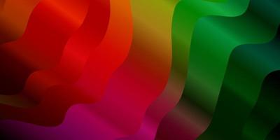 Dark Multicolor vector background with bent lines.