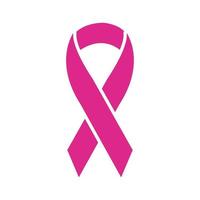 pink ribbon breast cancer silhouette style icon vector