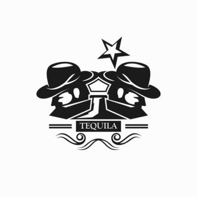 People man with tequila bottle concept logo. You can replace the sentence TEQUILA, on the logo according to your wishes free vector
