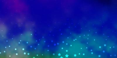 Dark Multicolor vector background with small and big stars