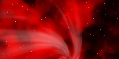 Dark Red vector background with small and big stars