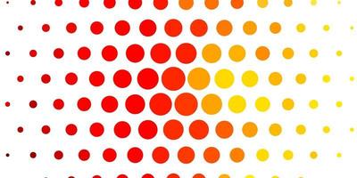 Light Red Yellow vector pattern with circles