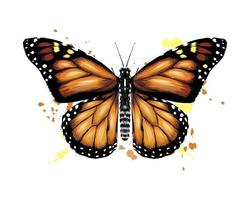 Butterfly from a splash of watercolor, colored drawing, realistic. Vector illustration of paints