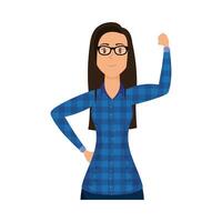 Mujer avatar aislado con diseño de vector de gafas