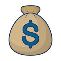 shopping bag money isolated icon vector