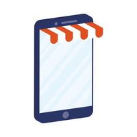 business online ecommerce with smartphone and parasol vector