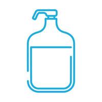 antibacterial soap bottle line style vector