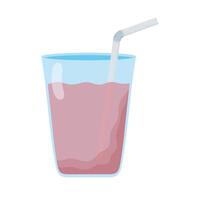 juice fruit in cup with straw vector