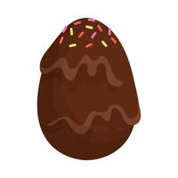 happy easter egg with chocolate cream vector