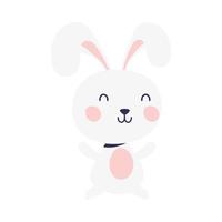 cute rabbit happy easter character vector