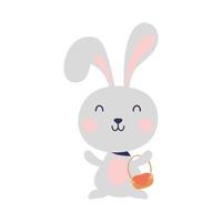 cute rabbit happy easter character vector