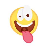 crazy emoji face fools day icon vector