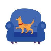 Dog on chair vector design