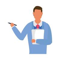 Businessman avatar with document vector design