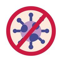 Covid 19 virus with ban vector design