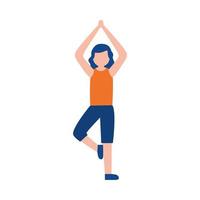 mujer haciendo yoga diseño vectorial vector