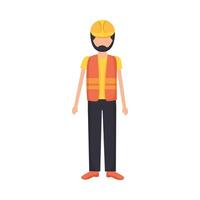 hombre constructor con diseño de vector de casco