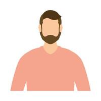 Hombre avatar aislado con diseño vectorial de barba vector