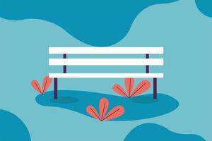 Park bench with leaves vector design