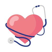 Heart with stethoscope vector design