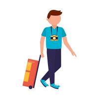 Man with bag and camera vector design