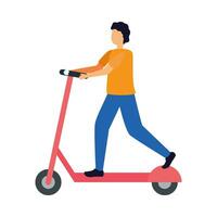 hombre en diseño de vector de scooter