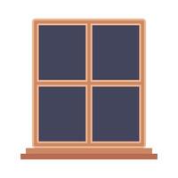 diseño de vector de ventana de madera aislada