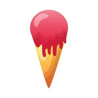 helado aislado con diseño de vector de cono