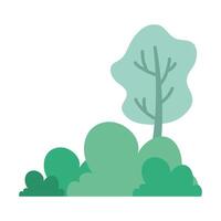 trees and bush nature scene vector