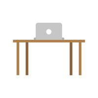 laptop computer technology in desk workplace vector
