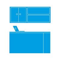 laptop computer technology in desk vector