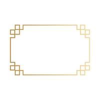 golden square frame decoration icon vector