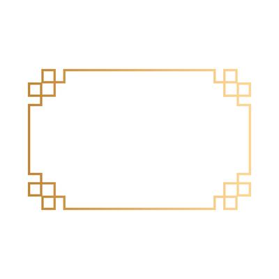 golden square frame decoration icon