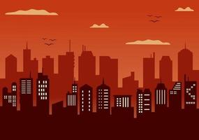 City Landscape Buildings and Architecture Silhouette Vector Background Collage Set