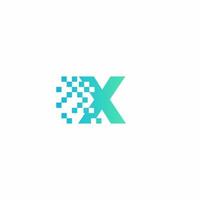 X Letter pixel logo design modern template vector