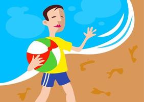 Seaside Vacation Beach Boy vector