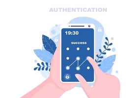 Authentication Security Flat Illustration vector