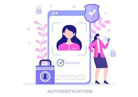 Authentication Security Flat Illustration vector