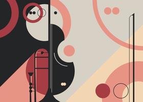 Banner template with trumpet and violin. vector