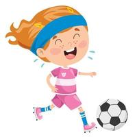 Little Children Playing Football vector